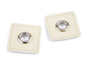 Aufnäh-Ösen auf Kunstleder 8mm 4 Stück - uni creme