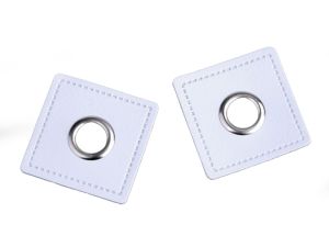 Aufnäh-Ösen auf Kunstleder 8mm 4 Stück - uni weiß