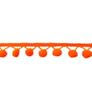 Bommelborte Pompon ca. 24 mm Bommeln - uni orange