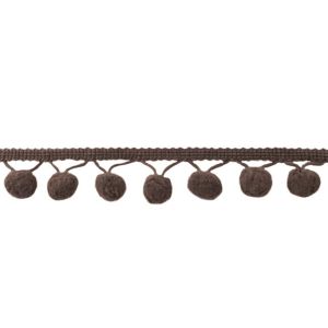 Bommelborte Pompon ca. 24 mm Bommeln - uni graubraun