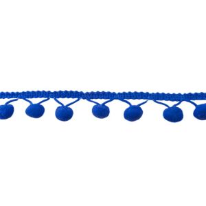 Bommelborte Pompon ca. 24 mm Bommeln - uni kobaltblau