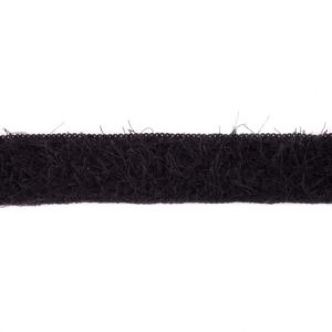 Plüschborde mit Zottelfäden ca. 38 mm - uni schwarz