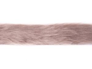 Pelzimitatband/Borte ca. 4 cm breit - uni kiesel