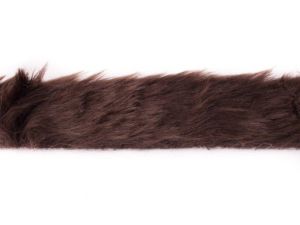 Pelzimitatband/Borte ca. 4 cm breit - uni schokolade