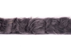 Pelzimitatband/Borte ca. 4 cm breit - uni anthrazit