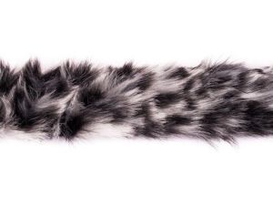 Pelzimitatband/Borte ca. 4 cm - Animalprint - grau