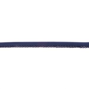 Einfassband Popeline ca. 15 mm mit Spitzenborde - uni maineblau