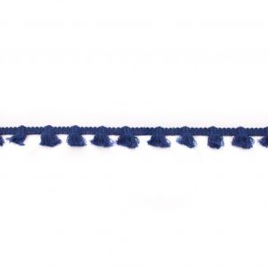 Quastenborte Baumwolle ca. 14 mm mit Fransen - uni marineblau