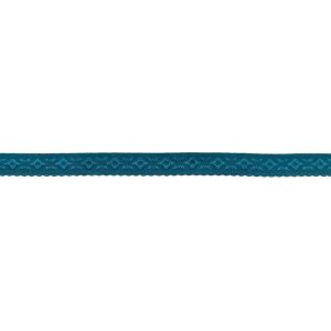 Elastisches Einfassband/Falzgummi  bestickt - petrol