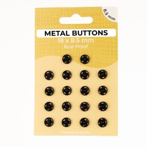 Metalldruckknöpfe Set mit 18 Stück 8.5 mm - uni schwarz