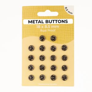 Metalldruckknöpfe Set mit 18 Stück 8.5 mm - uni anthrazit