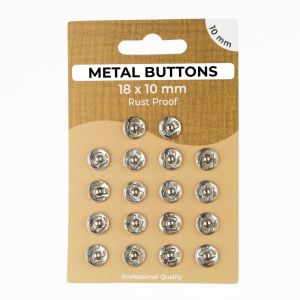 Metalldruckknöpfe Set mit 18 Stück 10 mm - uni silberfarben