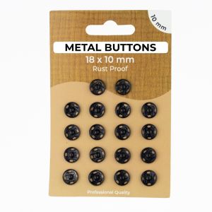Metalldruckknöpfe Set mit 18 Stück 10 mm - uni schwarz