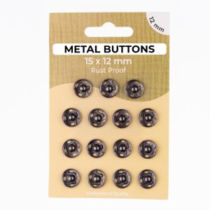 Metalldruckknöpfe Set mit 15 Stück 12 mm - uni anthrazit