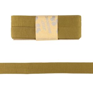 Jersey Viskose Schrägband/Einfassband gefalzt 20 mm x 3 m Coupon - uni goldbraun