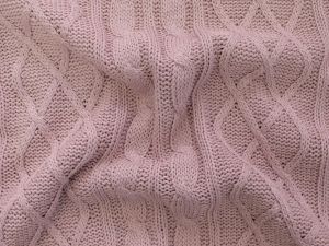 Strickstoff Big Knit mit Waben- und Zopfmuster - 370 gr/qm - altrosa