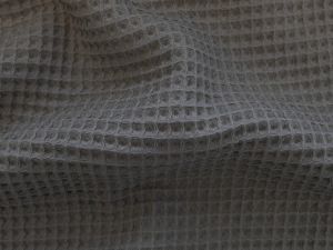 Waffelpiqué Baumwolle uni dunkles graublau