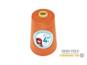 Nähgarn Overlock XXL - Ökotex 100 - Lauflänge 4570m (5000Y) - uni leuchtendes orange