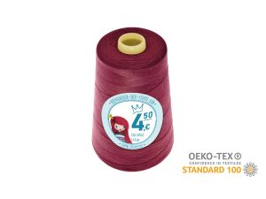 Nähgarn Overlock XXL - Ökotex 100 - Lauflänge 4570m (5000Y) - uni helles weinrot