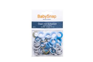 Baby Snap Ösen mit Scheiben - 20 Stück/11mm - türkis
