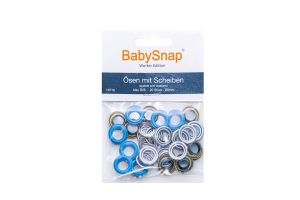 Baby Snap Ösen mit Scheiben - 20 Stück/8 mm - türkis