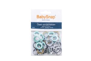Baby Snap Ösen mit Scheiben - 20 Stück/11mm - mint