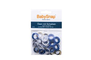 Baby Snap Ösen mit Scheiben - 20 Stück/11mm - marine