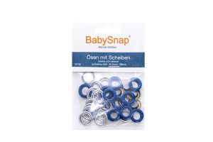 Baby Snap Ösen mit Scheiben - 20 Stück/8 mm - marine