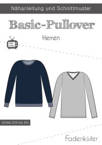 Papier-Schnittmuster Fadenkäfer - Basic-Pullover - Herren