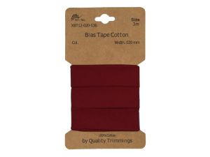 Schrägband/Einfassband Baumwolle gefalzt 20 mm - 3 m Coupon - uni bordeaux