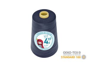 Nähgarn Overlock XXL - Ökotex 100 - Lauflänge 4570m (5000Y) - uni gedämpftes marineblau