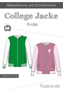 Papier-Schnittmuster Fadenkäfer - College Jacke - Kinder