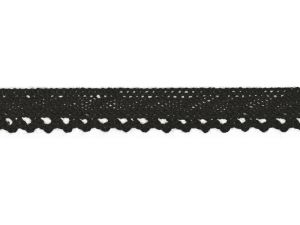 Spitze Baumwolle - 10 mm - schwarz