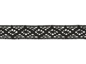 Spitze Baumwolle - 20 mm - schwarz