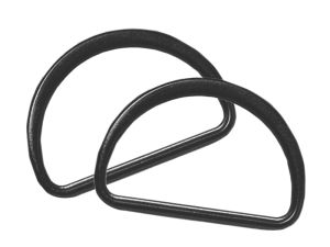 D- Ringe  Metall - 40 mm -  10 Stück - schwarz