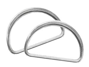 D- Ringe  Metall - 40 mm -  10 Stück - silber