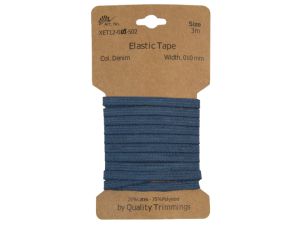 Gummiband elastisch 10 mm - uni jeansblau