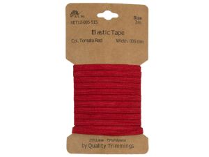 Gummiband elastisch 5 mm - uni tomatenrot