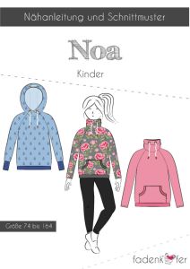 Papier-Schnittmuster Fadenkäfer - Hoodie Noa - Kinder