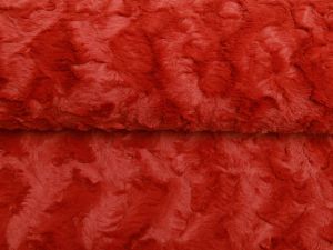 Zottel-Wellnessfleece Fur - Wellenoptik - uni terrakotta