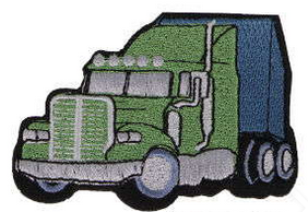 Stick - Applikation zum Aufbügeln ca. 8,5 cm x 5,0 cm - LKW - grün