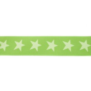 Gummiband ca. 40 mm - Sterne - dunkle lime/lime