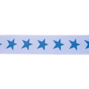 Gummiband ca. 40 mm - Sterne - helles blau/jeans