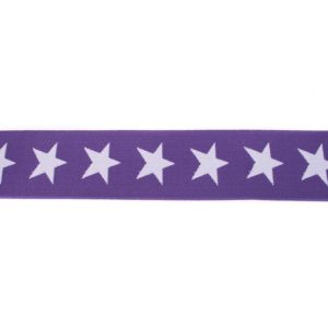 Gummiband ca. 40 mm - Sterne - violett/lila