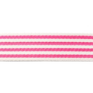 Gurtband ca. 40 mm - Streifen - natur/pink
