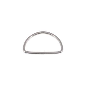  Halbrundringe / D-Ringe 2 Stück ca. 40 mm - matt silberfarben