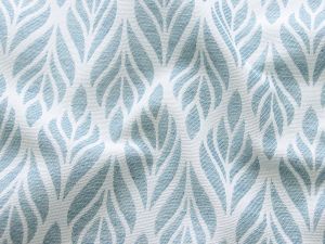 Jacquard gewebt - Polster-, Deko- u. Taschenstoff - aufgereite Blätter - grau-mint
