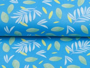 Jersey Cotton - Blätter - indigoblau