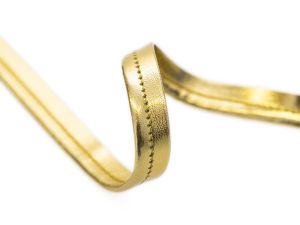 Paspelband Biese aus Kunstleder ca. 10 mm - metallic champagner 
