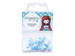 Kinderknöpfe 8 Stück - kleine Entchen - blau